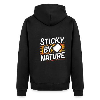 Scout Camping Outdoor Lagerfeuer Wandern - Unisex Premium Bio Zip Hoodie - Schwarz - Hinten - Nico (187cm)