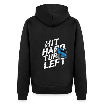 Demo Derby Demolition Derby Demolition Derby - Unisex Premium Organic Zip Hoodie - black - Back - Nico (187cm)