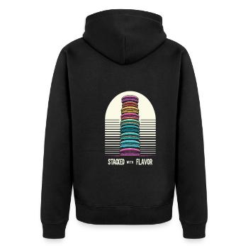 Macaron lovers French macarons - Unisex Premium Organic Zip Hoodie - black - Back - Nico (187cm)