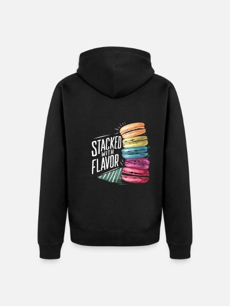 Macaron lovers French macarons - Unisex Premium Organic Zip Hoodie - black