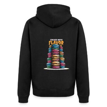 Macaron lovers French macarons - Unisex Premium Organic Zip Hoodie - black - Back - Nico (187cm)
