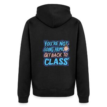School Nurse Nursing Clinic Medical Stuff - Unisex Premium Bio Zip Hoodie - Schwarz - Hinten - Nico (187cm)