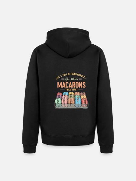 Macaron lovers French macarons - Unisex Premium Organic Zip Hoodie - black