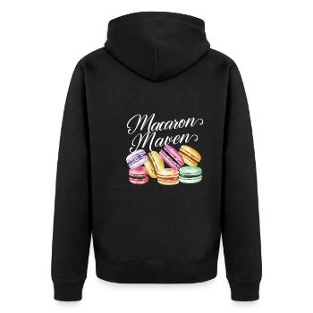 Macaron lovers French macarons - Unisex Premium Organic Zip Hoodie - black - Back - Nico (187cm)
