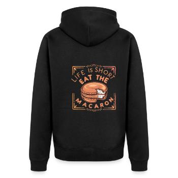 Macaron lovers French macarons - Unisex Premium Organic Zip Hoodie - black - Back - Nico (187cm)