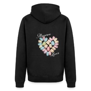 Macaron lovers French macarons - Unisex Premium Organic Zip Hoodie - black - Back - Nico (187cm)