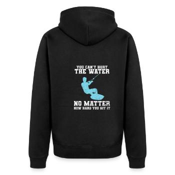 Lustiges Wakeboarden Wakeboarder - Unisex Premium Bio Zip Hoodie - Schwarz - Hinten - Nico (187cm)
