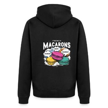 Macaron lovers French macarons - Unisex Premium Organic Zip Hoodie - black - Back - Nico (187cm)