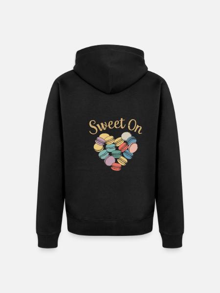 Macaron lovers French macarons - Unisex Premium Organic Zip Hoodie - black