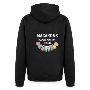 Amateurs de macarons Macarons français - Veste à capuche bio Premium Unisexe - noir - Dos - Nico (187cm)