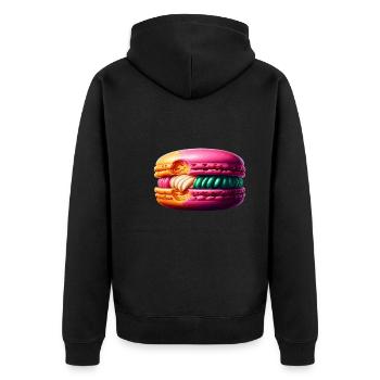 Macaron lovers French macarons - Unisex Premium Organic Zip Hoodie - black - Back - Nico (187cm)