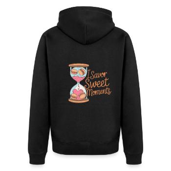 Amateurs de macarons Macarons français - Veste à capuche bio Premium Unisexe - noir - Dos - Nico (187cm)