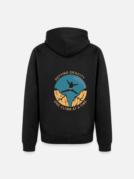 Klettern Outdoor-abenteuer Bouldern - Unisex Premium Bio Zip Hoodie - Schwarz