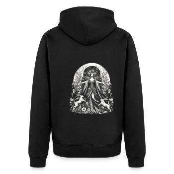 Ostara Eostre Equinox Witch Pagan Goddess Rituals - Unisex Premium Organic Zip Hoodie - black - Back - Nico (187cm)
