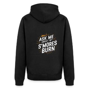 Scout Camping Outdoor Lagerfeuer Wandern - Unisex Premium Bio Zip Hoodie - Schwarz - Hinten - Nico (187cm)