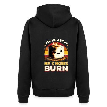 Scout Camping Outdoor Lagerfeuer Wandern - Unisex Premium Bio Zip Hoodie - Schwarz - Hinten - Nico (187cm)