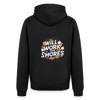 Scout Camping Outdoor Lagerfeuer Wandern - Unisex Premium Bio Zip Hoodie - Schwarz - Hinten - Nico (187cm)