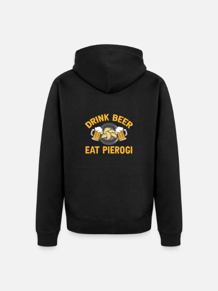 Polnisches Essen Pierogi - Unisex Premium Bio Zip Hoodie - Schwarz