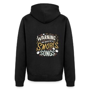 Scout Camping Outdoor Lagerfeuer Wandern - Unisex Premium Bio Zip Hoodie - Schwarz - Hinten - Nico (187cm)