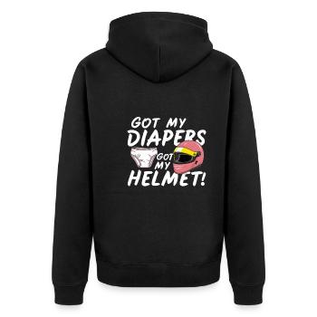 Demo Derby Demolition Derby Demolition Derby - Unisex Premium Organic Zip Hoodie - black - Back - Nico (187cm)