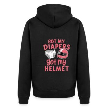 Demo Derby Demolition Derby Demolition Derby - Unisex Premium Organic Zip Hoodie - black - Back - Nico (187cm)