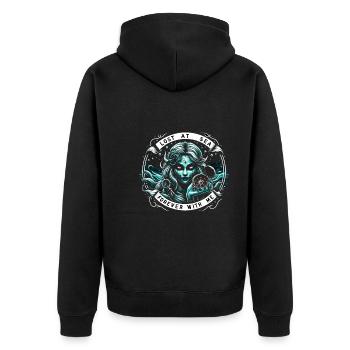 Creepy Sirens, Horror Mermaid, Creepy - Unisex Premium Organic Zip Hoodie - black - Back - Nico (187cm)