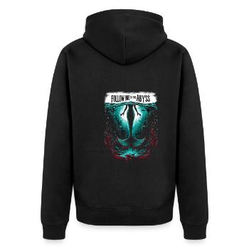 Creepy Sirens, Horror Mermaid, Creepy - Unisex Premium Organic Zip Hoodie - black - Back - Nico (187cm)