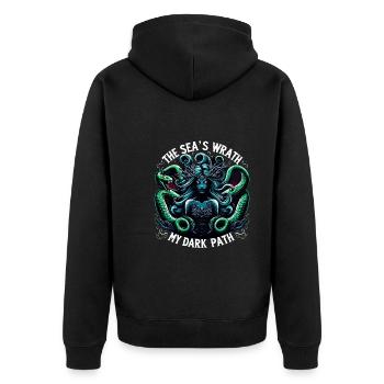 Creepy Sirens, Horror Mermaid, Creepy - Unisex Premium Organic Zip Hoodie - black - Back - Nico (187cm)