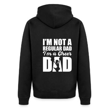 I'm Not A Regular Dad I'm A Cheer Dad - Unisex Premium Bio Zip Hoodie - Schwarz - Hinten - Nico (187cm)