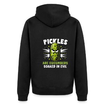Pickle Lover Funny Pickle Dill Pickle Pickled - Unisex Premium Organic Zip Hoodie - black - Back - Nico (187cm)