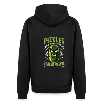 Pickle Lover Funny Pickle Dill Pickle Pickled - Unisex Premium Organic Zip Hoodie - black - Back - Nico (187cm)