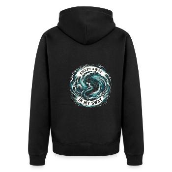 Gruselige Sirenen, Horror-meerjungfrau, Gruseliger - Unisex Premium Bio Zip Hoodie - Schwarz - Hinten - Nico (187cm)