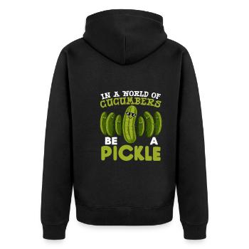 Pickle Lover Funny Pickle Dill Pickle Pickled - Unisex Premium Organic Zip Hoodie - black - Back - Nico (187cm)