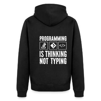 Lustiger Softwareentwickler Computerprogrammierer - Unisex Premium Bio Zip Hoodie - Schwarz - Hinten - Nico (187cm)