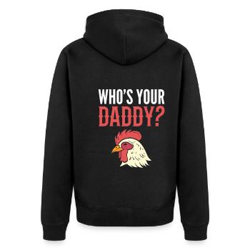 Who's Your Daddy? Tierpfleger - Unisex Premium Bio Zip Hoodie - Schwarz - Hinten - Nico (187cm)