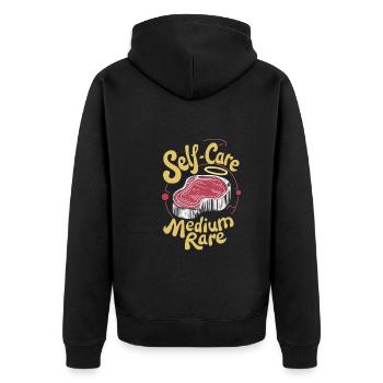 Grilled Steak Gournet Gym Rat Lean Protein Cook - Unisex Premium Organic Zip Hoodie - black - Back - Nico (187cm)