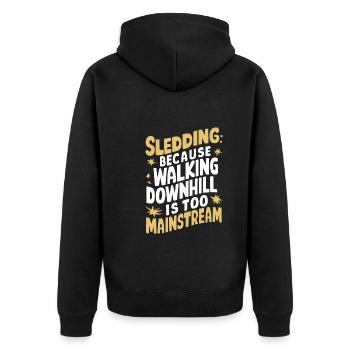 Sledding Snow Sled Winter Sport Winter Outdood - Unisex Premium Bio Zip Hoodie - Schwarz - Hinten - Nico (187cm)