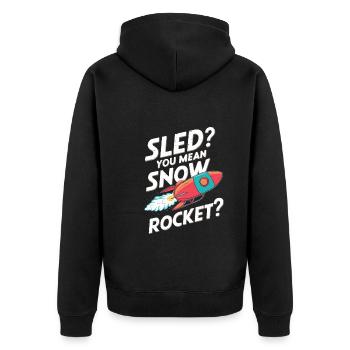 Sledding Snow Sled Winter Sport Winter Outdood - Unisex Premium Bio Zip Hoodie - Schwarz - Hinten - Nico (187cm)