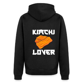 Kimchi Lover Koreanischer Koch - Unisex Premium Bio Zip Hoodie - Schwarz - Hinten - Nico (187cm)