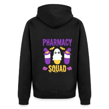 Pharmacy Squad Apotheker - Unisex Premium Bio Zip Hoodie - Schwarz - Hinten - Nico (187cm)