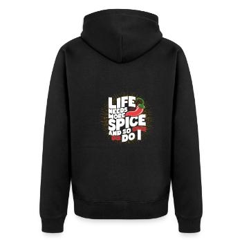 Amateurs de cuisine épicée, Chili Peppers Chef - Veste à capuche bio Premium Unisexe - noir - Dos - Nico (187cm)