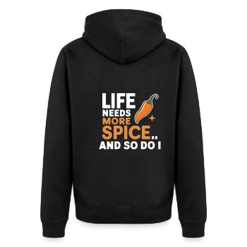 Amateurs de cuisine épicée, Chili Peppers Chef - Veste à capuche bio Premium Unisexe - noir - Dos - Nico (187cm)