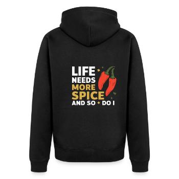 Amateur de cuisine épicée, chef des Chili Peppers - Veste à capuche bio Premium Unisexe - noir - Dos - Nico (187cm)