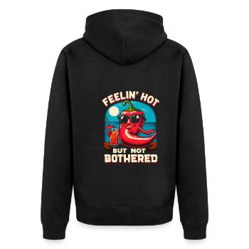 Amateurs de cuisine épicée, Chili Peppers Chef - Veste à capuche bio Premium Unisexe - noir - Dos - Nico (187cm)