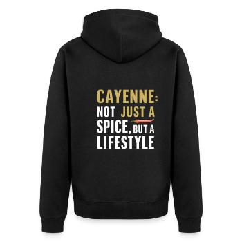 Amateurs de cuisine épicée, Chili Peppers Chef - Veste à capuche bio Premium Unisexe - noir - Dos - Nico (187cm)