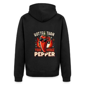 Amateur de cuisine épicée, chef des Chili Peppers - Veste à capuche bio Premium Unisexe - noir - Dos - Nico (187cm)