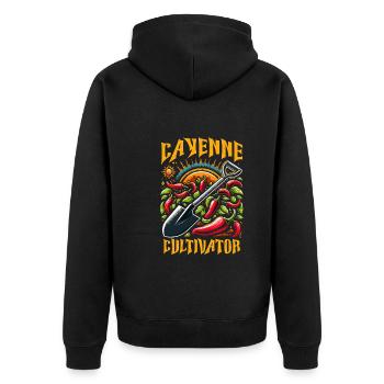 Amateurs de cuisine épicée, Chili Peppers Chef - Veste à capuche bio Premium Unisexe - noir - Dos - Nico (187cm)