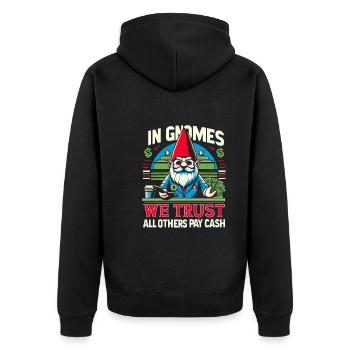 Garden Gnomes Gnome Lover Funny Gnome Gardening - Unisex Premium Organic Zip Hoodie - black - Back - Nico (187cm)