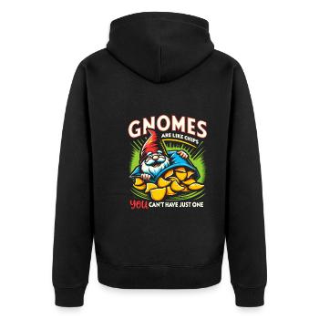 Garden Gnomes Gnome Lover Funny Gnome Gardening - Unisex Premium Organic Zip Hoodie - black - Back - Nico (187cm)