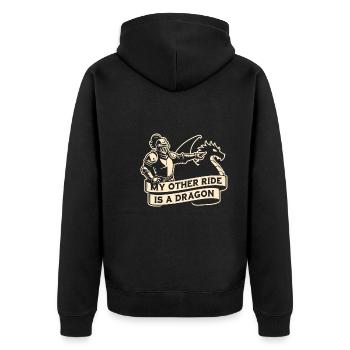 Renaissance Carnival Outfit Medieval - Unisex Premium Organic Zip Hoodie - black - Back - Nico (187cm)